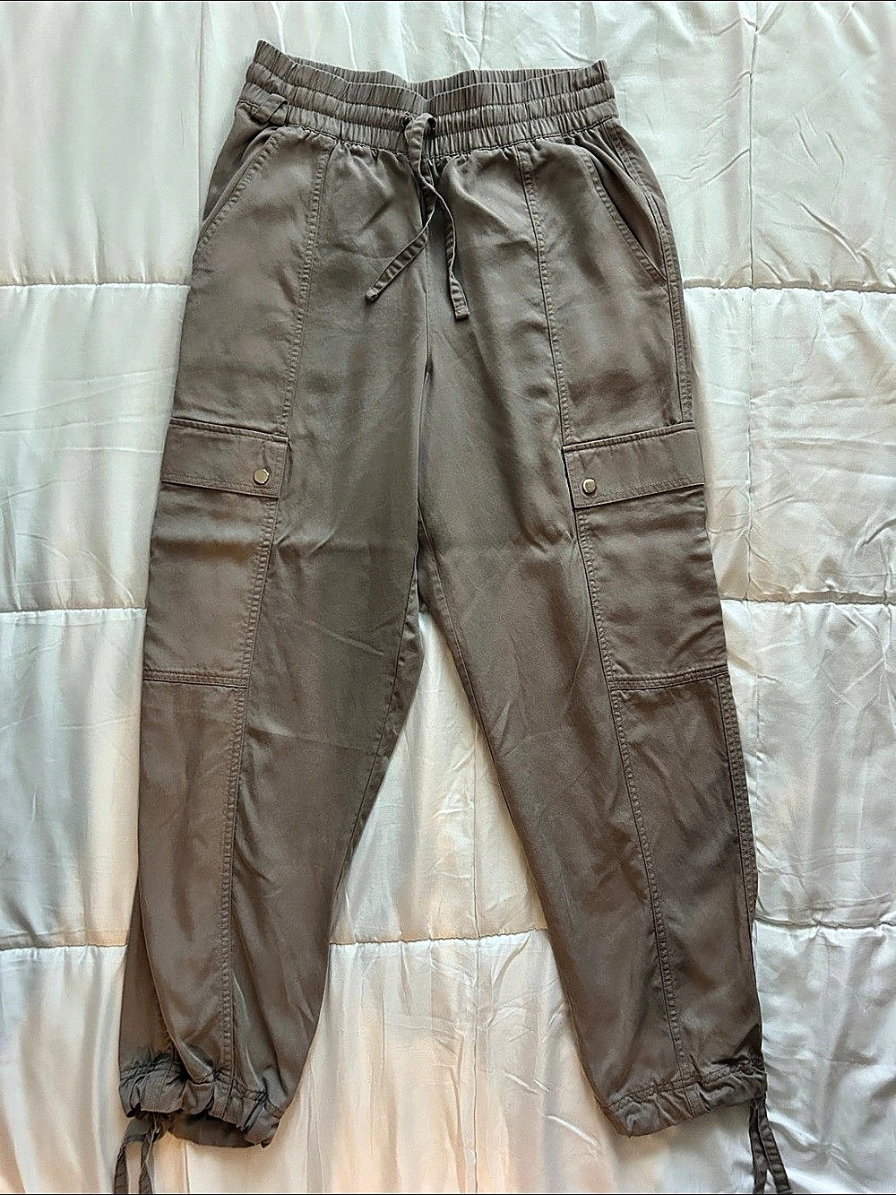Athleta Lunar Sheen Utility Mid Rise Pant Brown Small